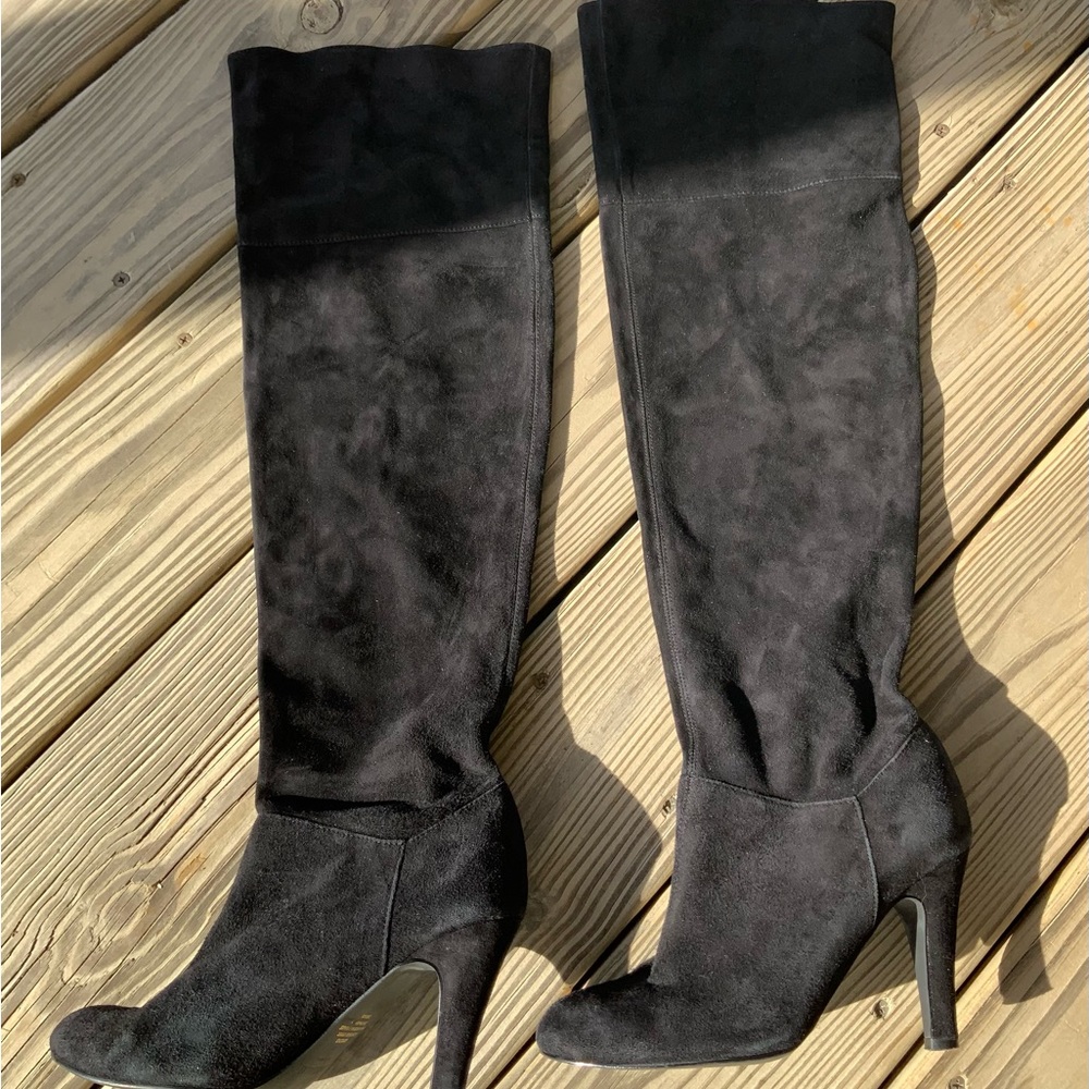 Clinton Stuart Genuine Suede! Over the Knee Boots, Size 7, Black